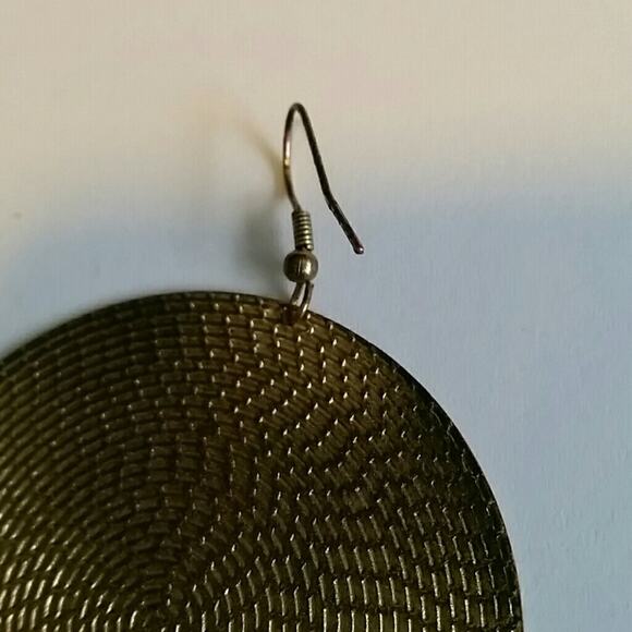 PureUnique Gold Tone Round Disc Earrings. 0 - Picture 3 of 5